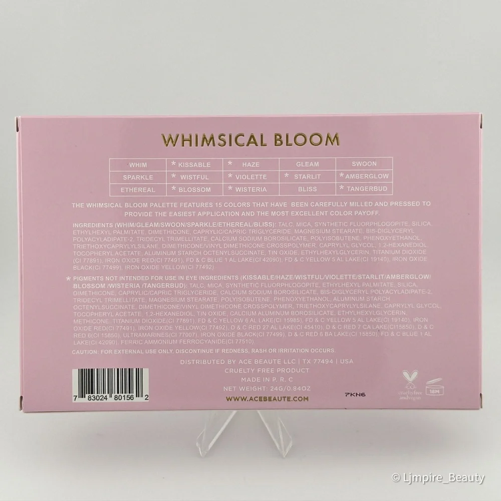 🆕 ACE BEAUTE’ Whimsical Bloom 15 Pan Eyeshadow Palette NIB